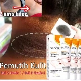 SADOER Underarm Whitening Cream Vitamin C 50gr Krim Pemutih Ketiak Badan Alami - Pemutih Ketiak Lutu