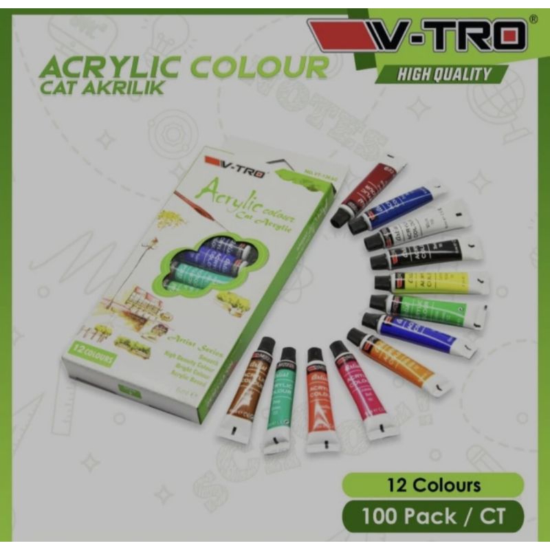 

Cat Acrylic Vtro 12 warna cat acrilic v-tro