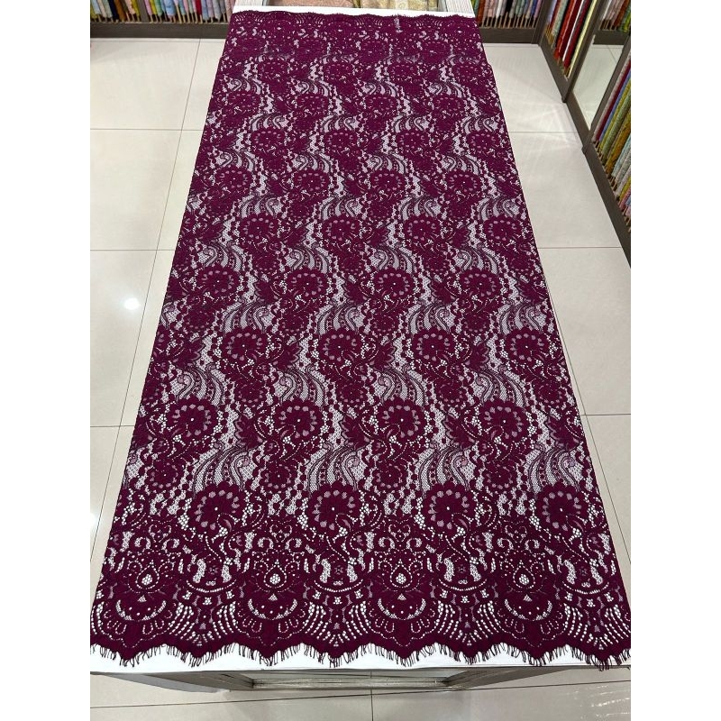 Bakal Kain Bahan Kebaya Brokat Semi Prancis Premium Quality/Brukat Semi Francis/ Kain Kebaya Akad/We