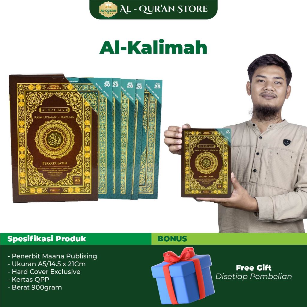 Alquran Per Juz AL-KALIMAH Per Juz A5 Ukuran Sedang Al Qur'an Tajwid Warna Perkata Latin dan Terjema
