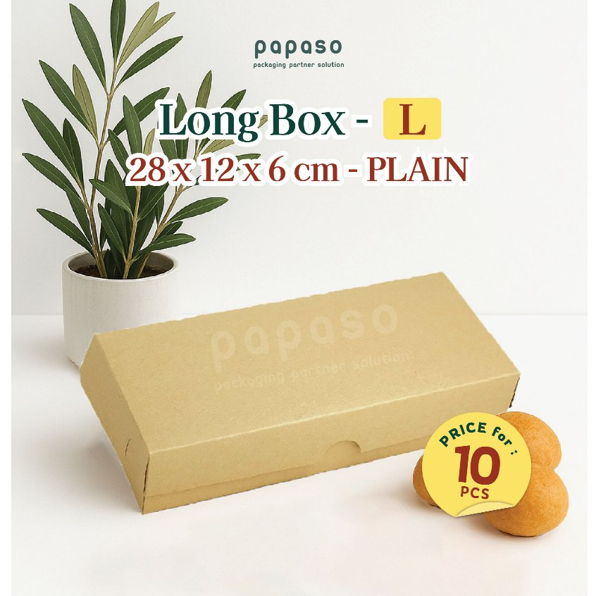 

Box Brownies / Long Box / Kotak (LBB-L-PLAIN) Kraft Full Laminating (Min. Order 1pack/10pcs)