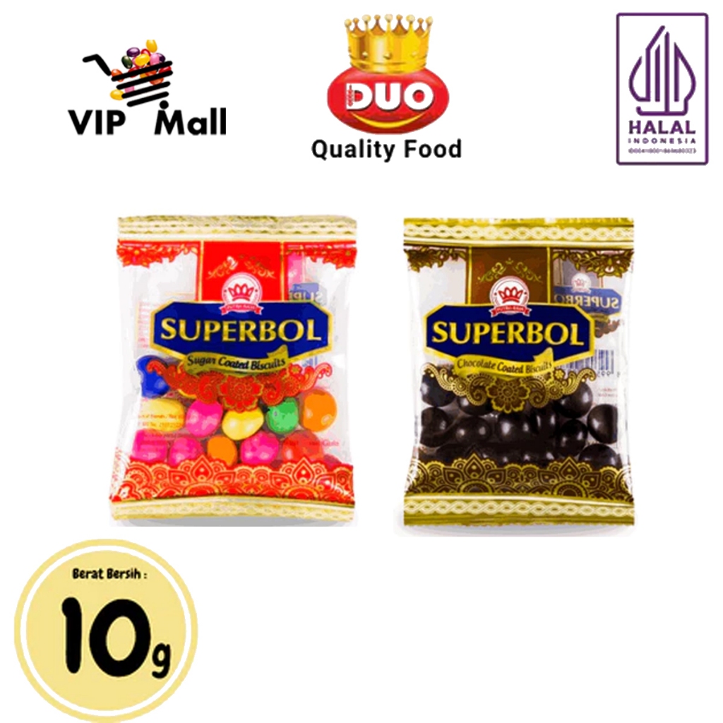 

DUO Superbol Coated Biscuit Biskuit Bola Salut Cokelat 100gr ( @10gr x 10pcs ) - Snack Cemilan Anak Murah