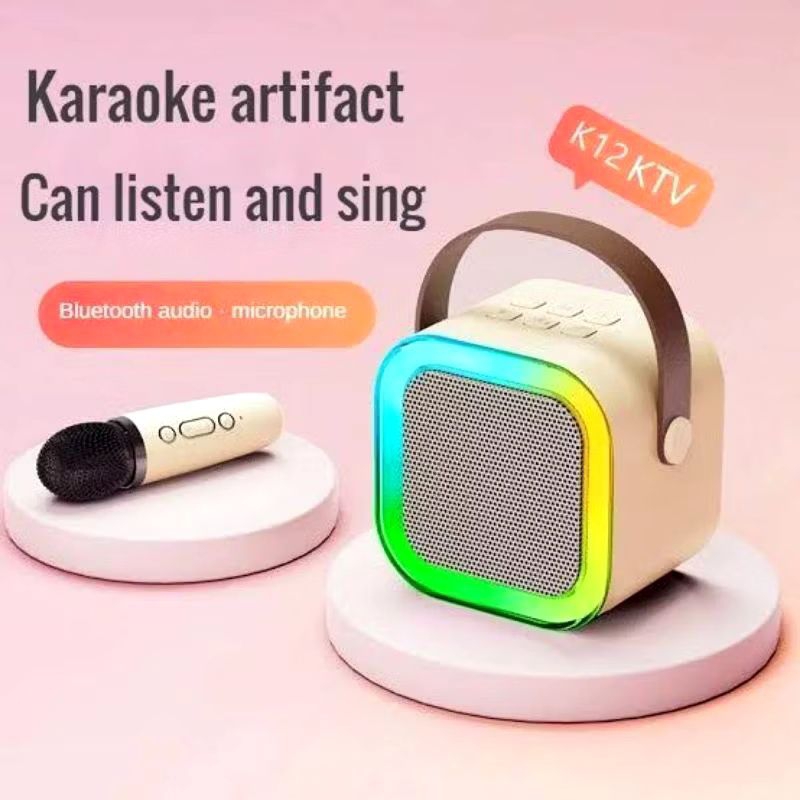 Speaker Mini/ Speaker Bluetooth Mini Free 1 Mic Wireless Led Disco FLECO K-12
