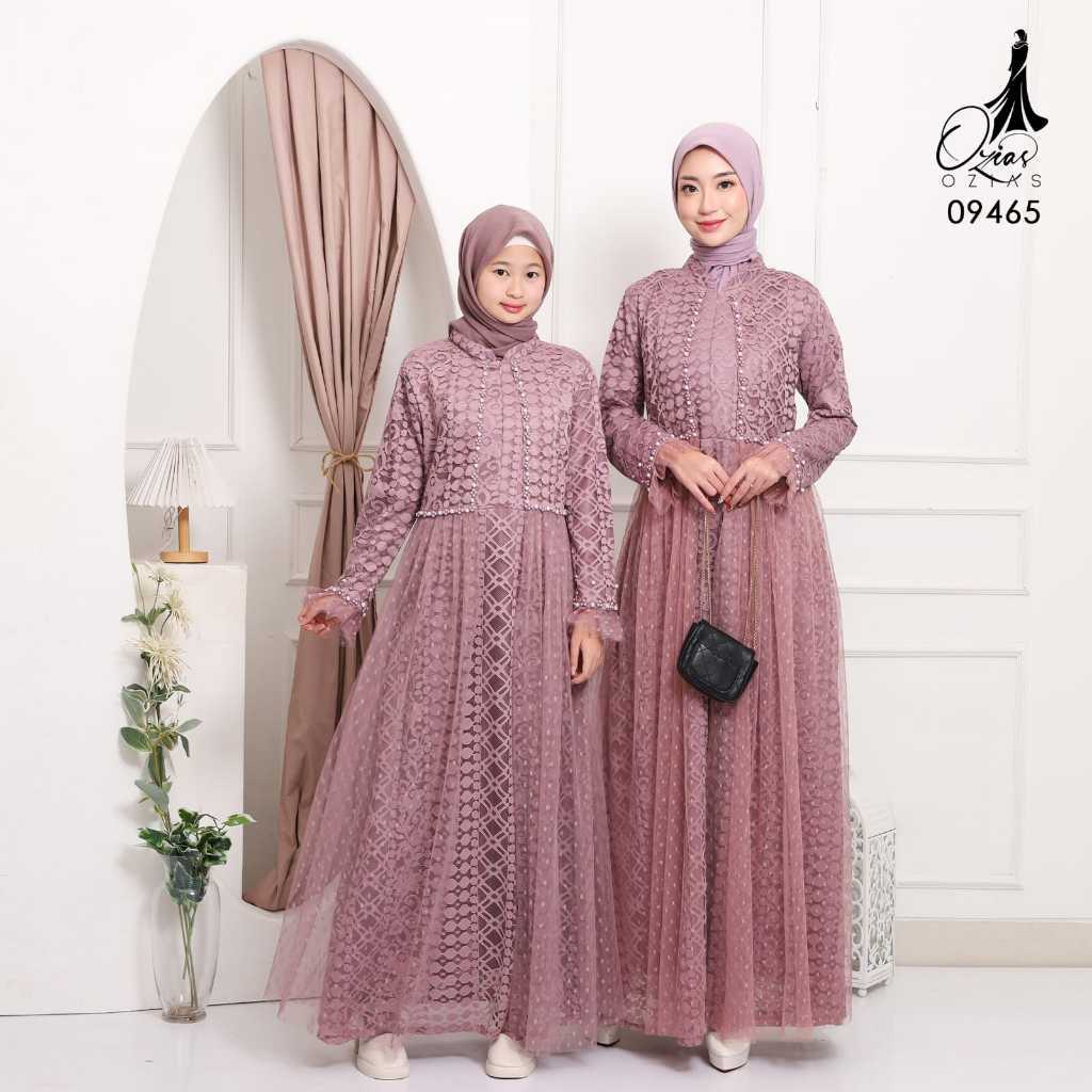 Ozias - Gamis Brokat Fimela 09465 LD 80 LD 95 LD 105 LD 120 I Gamis Fashion Muslimah I Gamis Busui F