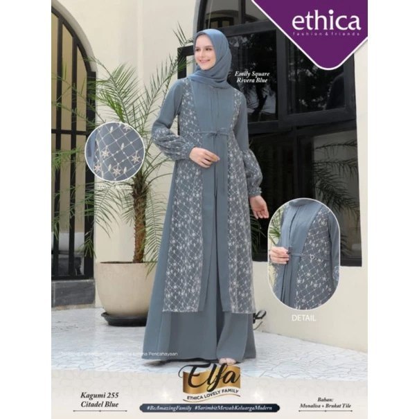 Ethica Gamis Brukat Kagumi 255 Citadel Blue
