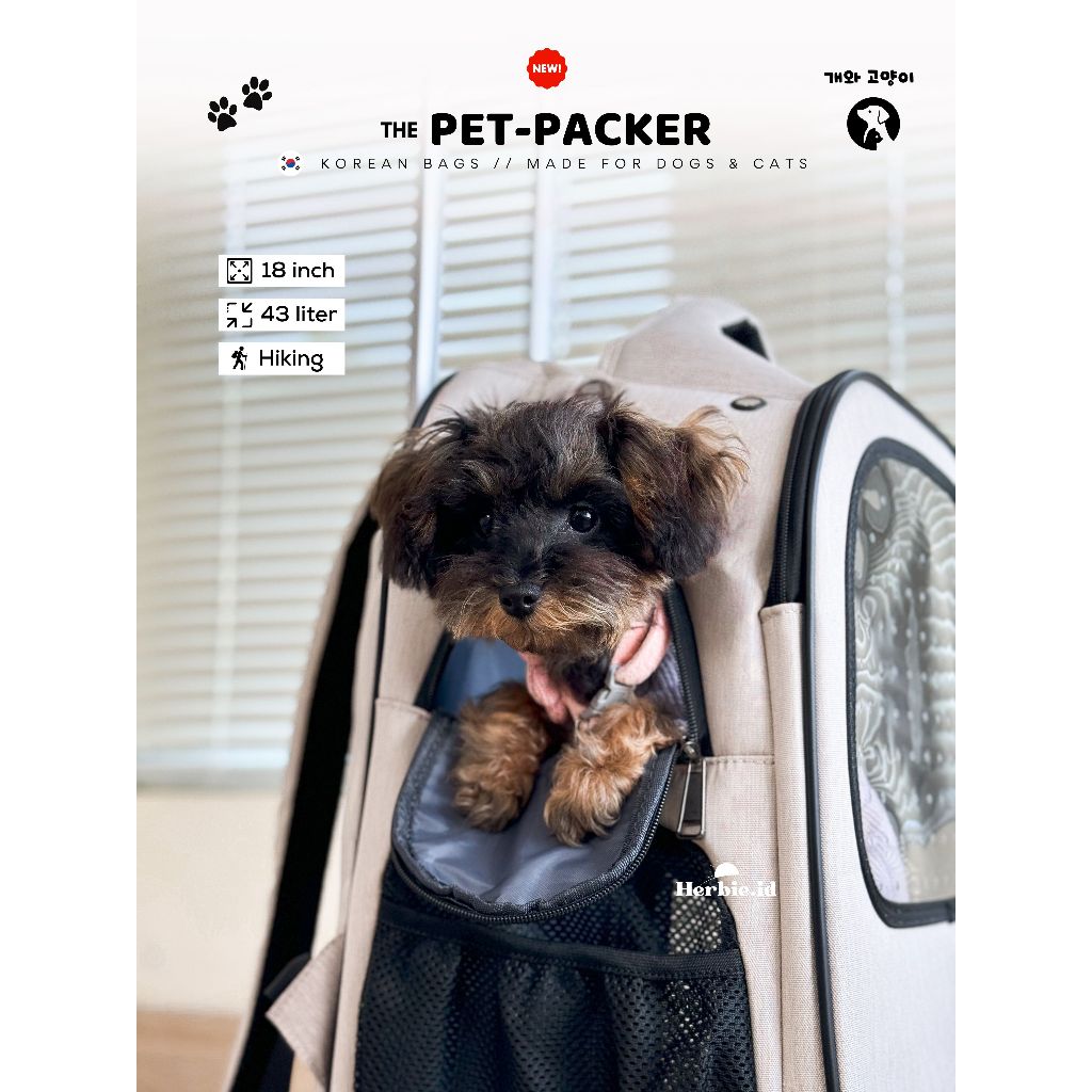 [THE PETPACKER] TAS TROLI RODA LIPAT ANABUL ANJING KUCING 4 RODA TRAVEL BAG TEACUP TINY POODLE CIHUA