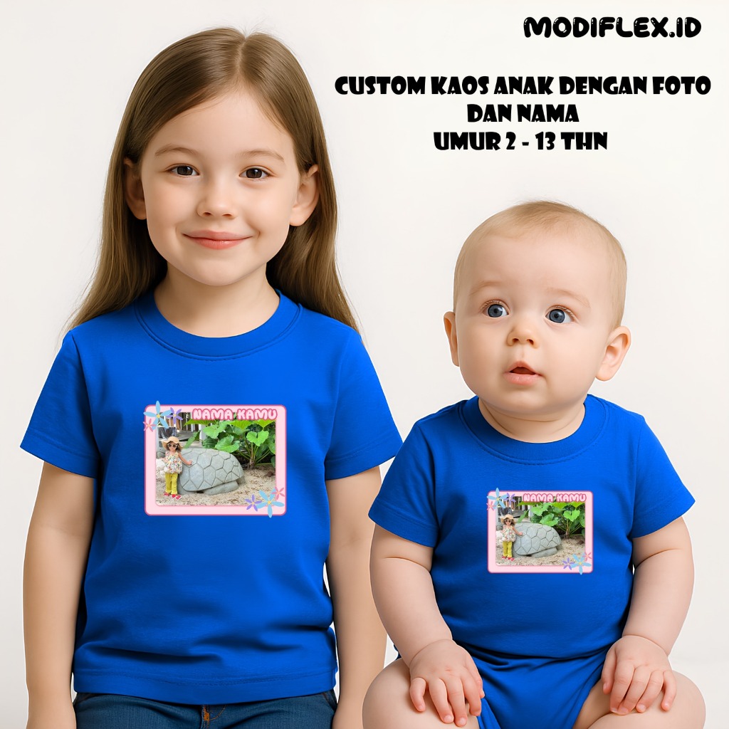 Kaos Anak Gratis Sablon Foto Anak Dan Nama - Kaos Custom Foto Anak - Kaos Anak Custom Sablon Foto da