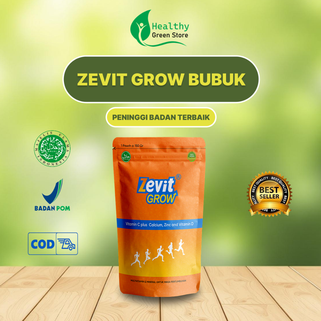

Zevit Grow Susu Peninggi Badan Ampuh – Kalsium, Zinc & Multivitamin untuk Pertumbuhan Tulang, Terdaftar BPOM & Halal MUI
