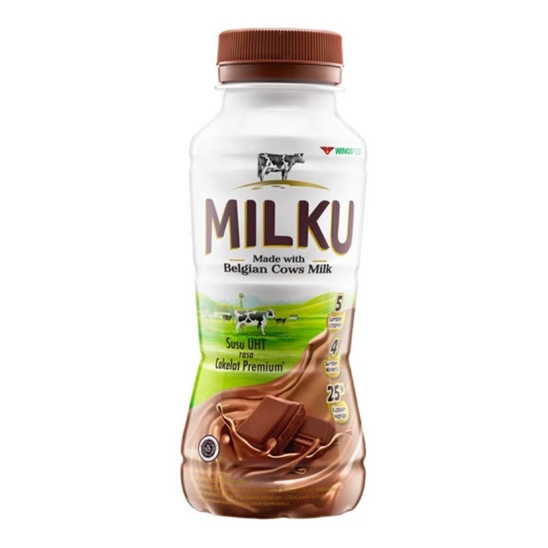 

Milku Susu UHT Cair Cokelat Premium Botol 200 ml