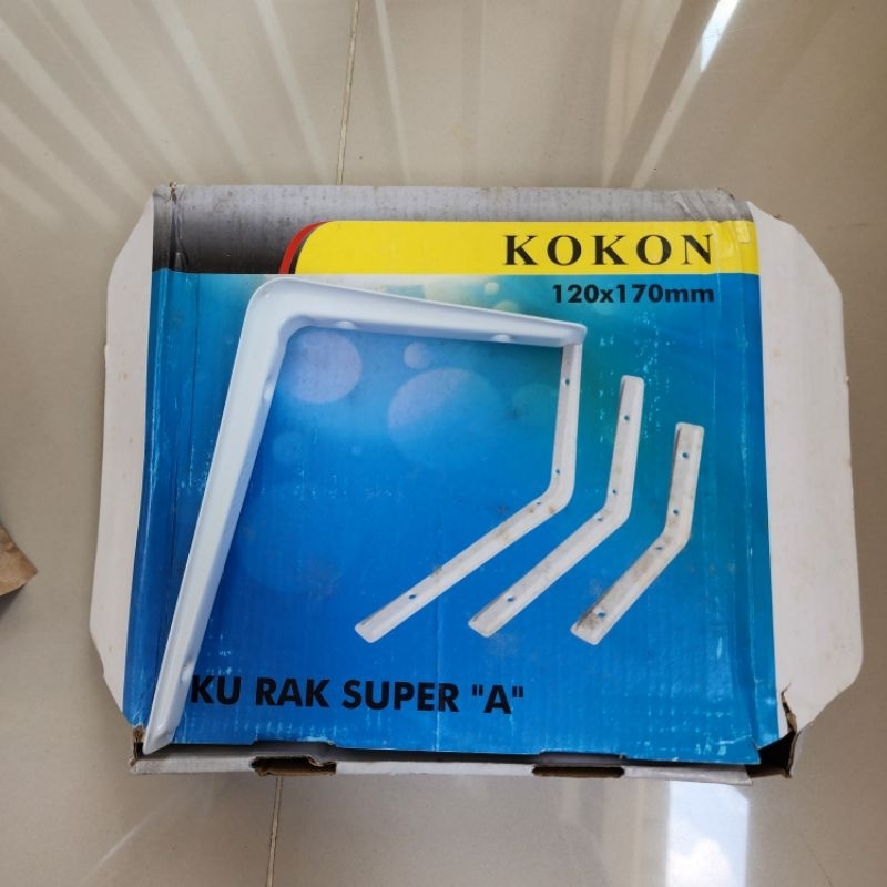 (HARGA UNTUK 1BIJI SIKU) SIKU RAK PUTIH TEBAL HEAVY DUTY 120X 170