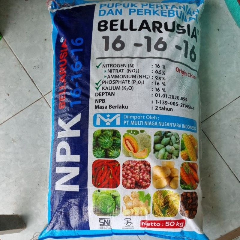 Pupuk Npk 16-16-16 Bellarusia Kemasan 50kg