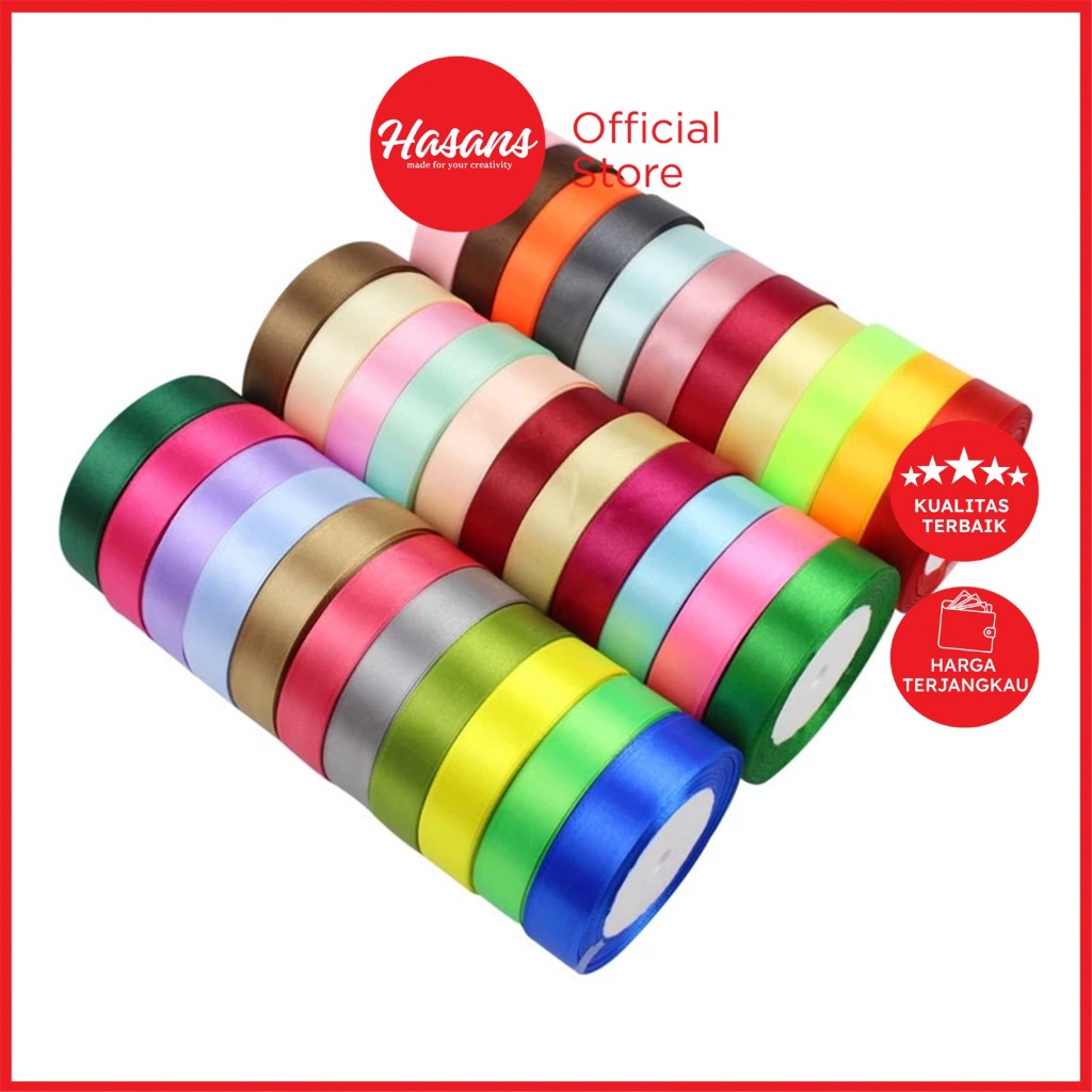 

[Part 2] Pita Satin 1/2 Inch / Pita Satin 1.25 Cm / Pita Satin Warna / Pita Kado / Pita Kain Warna / Pita Satin Polos Hl 1/2