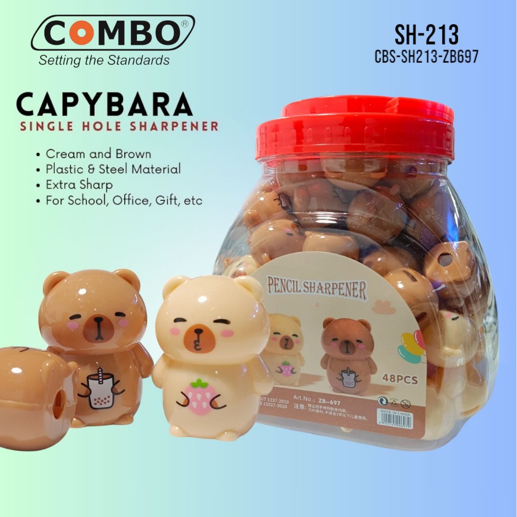

(1 DRUM = 48 Pcs) Serutan Pensil CAPYBARA / Rautan Pensil CAPYBARA / Pencil Sharpener SH-213 / Pencil Sharpener SH-213 / Serutan Pensil Lucu / Single Hole Pencil Sharpener