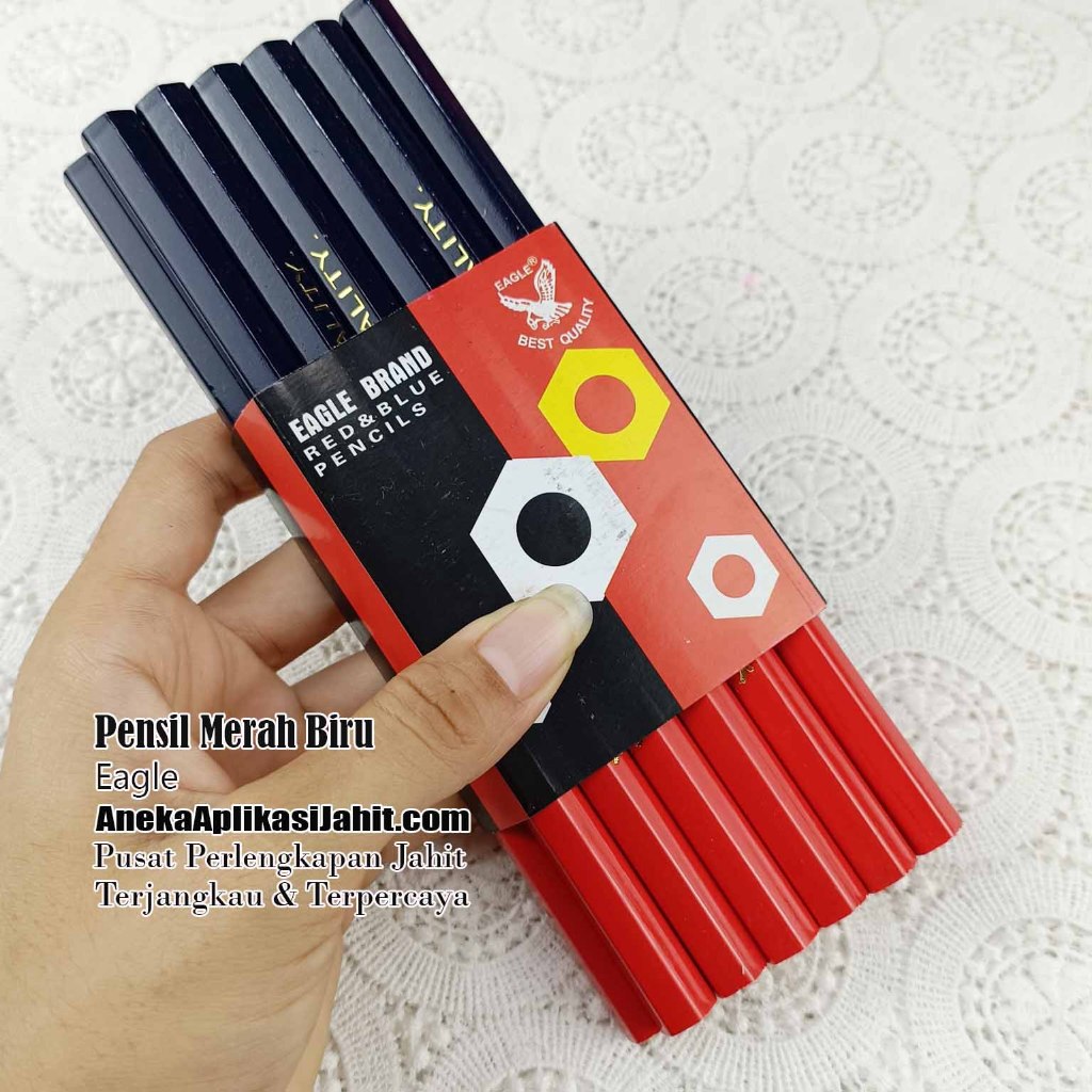 

1 LUSIN PENSIL MERAH BIRU BESAR/PENSIL POLA MERAH BIRU BESAR