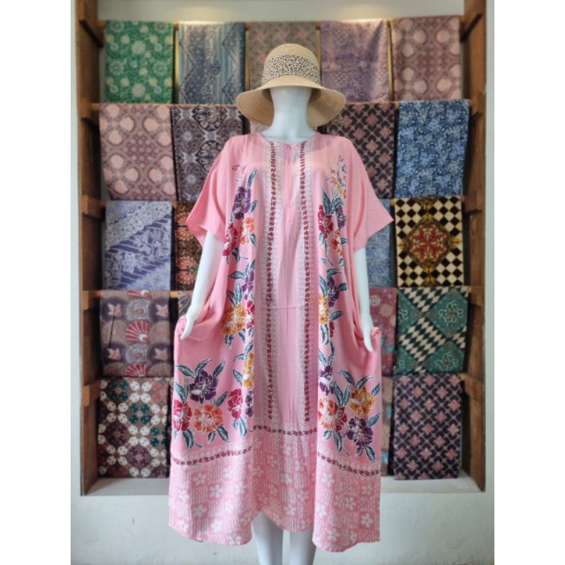 KLOWONGAN COLET Daster Lowo Batik Cap Tulis Ld 140 Pb 115 Rayon Premium Jumbo Busui Adem Tebal Nyama