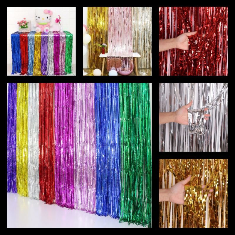 Tirai foil dekorasi pesta ulang tahun | tirai dekorasi pesta pernikahan