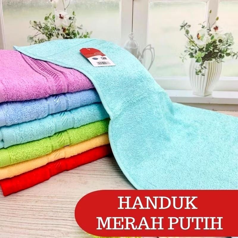 Handuk Merah Putih Ukuran Besar 70x135cm