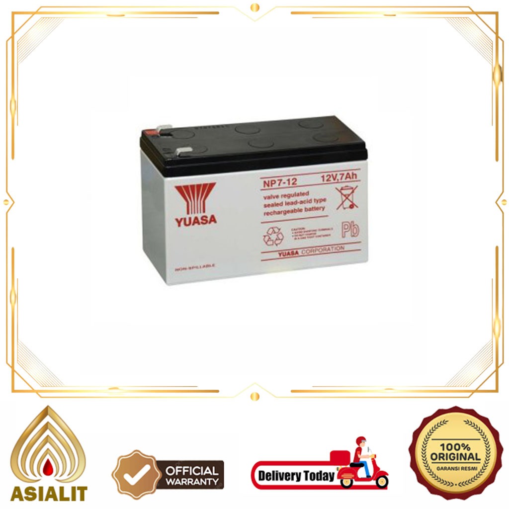 Baterai UPS Yuasa 12V 7AH Battery Aki 12 Volt 7 AH