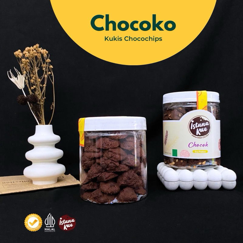 

Kue Kering Istana CHOCOKO COKLAT CHIPS Eco Cookies Stoples Tabung Ulir 500ml