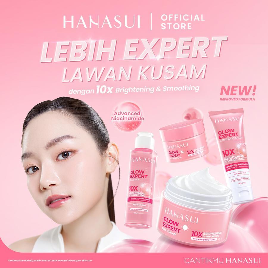 【ORIGINAL BPOM】Hanasui Glow Expert Gentle Cleanser | Toner | Day Cream | Night Cream - Mencerahkan