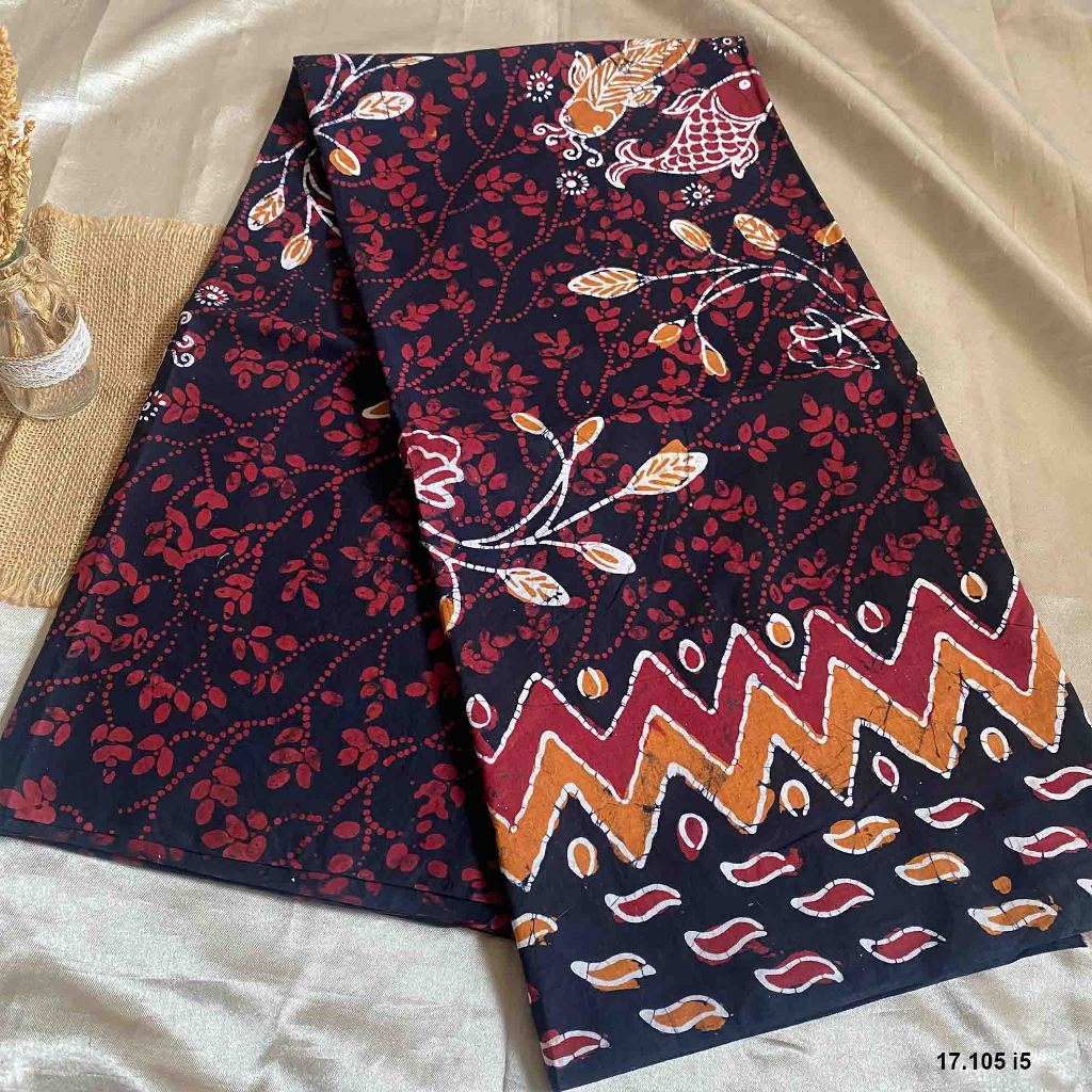 Batik Tulis Asli Madura -Motif Bandeng Lele  Khas Lamongan -Warna Merah Cantik New Arrivals - 17105