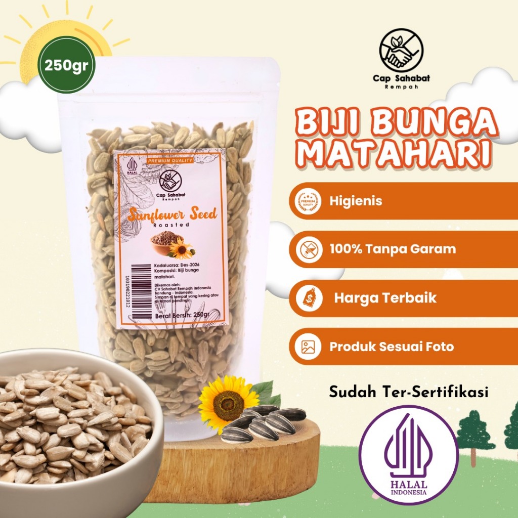 

250gr Biji Bunga Matahari / Roasted Sunflower Seed / Rempah / JSR 100% PREMIUM QUALITY