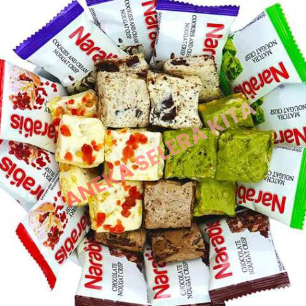 

Naraya Narabis Rasa Chocolate Strawberry Matcha Cookies Cream Assortment Nougat Crisp Halal 200gr