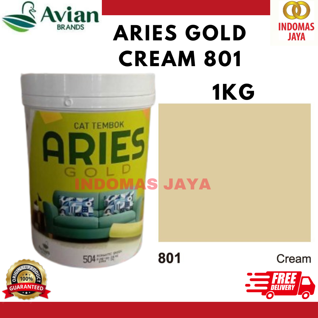 CAT TEMBOK ARIES GOLD CREAM 801 (1KG) CAT DINDING