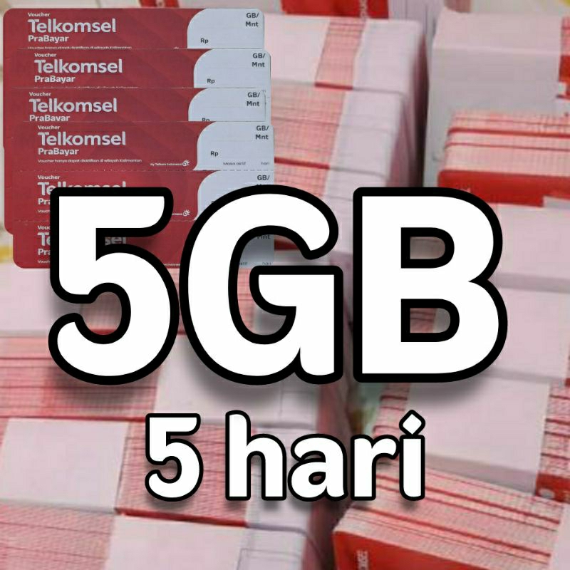 VOUCHER TELKOMSEL 5GB 5hari Zona 3 (Kalimantan)