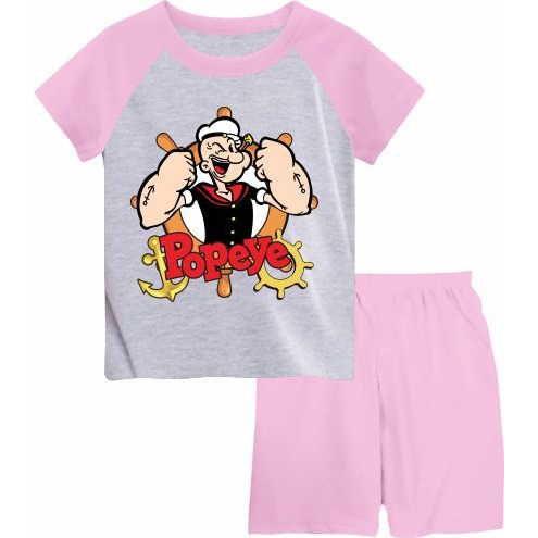STT KIDS/BAJU SETELAN/ SETELAN KIMONO ANAK CEW/COW/GAMBAR POPEYE/BAHAN TC SOFT SABLON DTF SET ANAK(B
