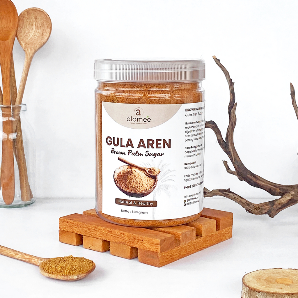 

ALAMEE Gula Aren Asli Bubuk Pure Palm Sugar Organik Premium Semut Powder Natural Organic 500gr