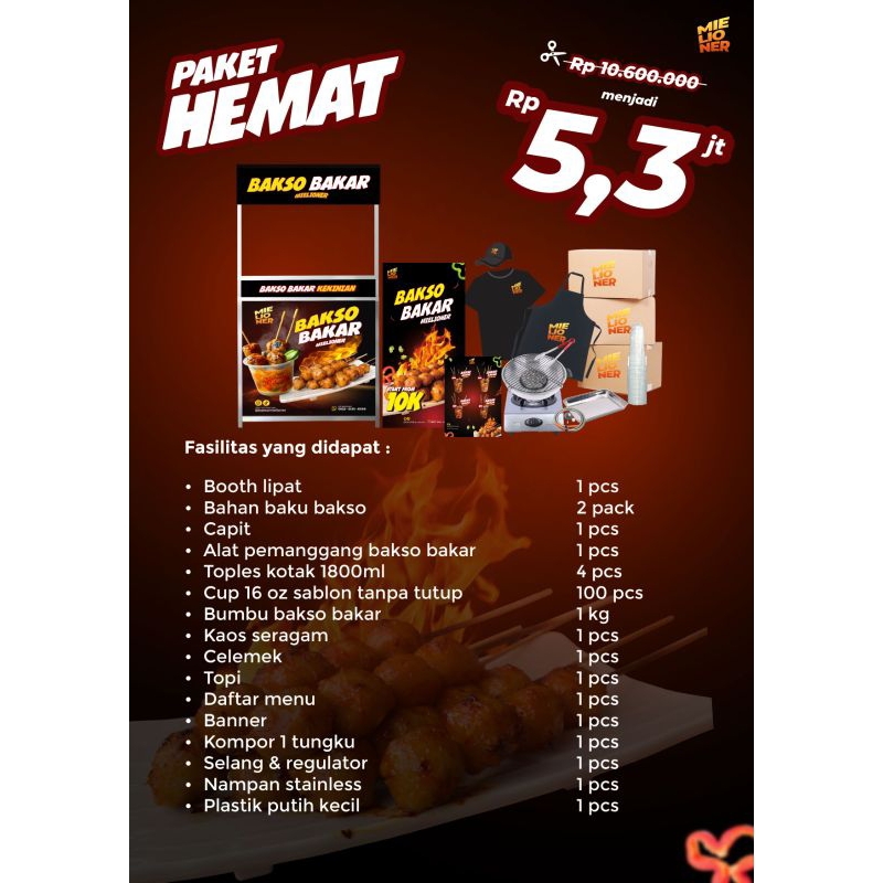 

Kemitraan Bakso Bakar Celup Paket Hemat