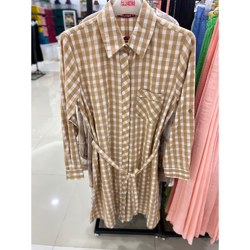 tunik merk free n free motif kotak2 original merk matahari