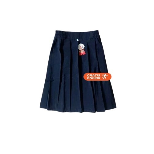 ROK HITAM PENDEK SERAGAM SEKOLAH SD MODEL REMPEL BANYAK BAWAHAN ANAK PEREMPUAN