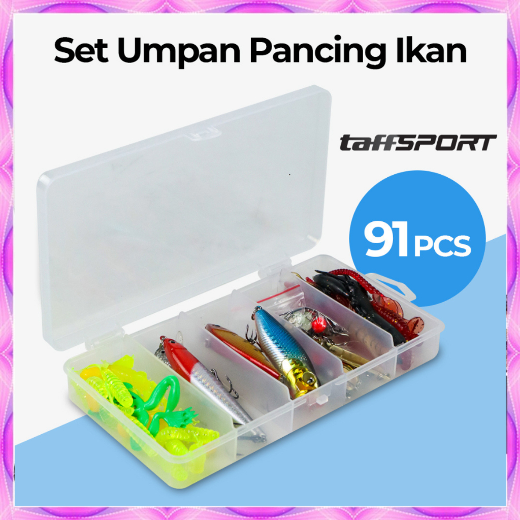 Umpan Pancing Ikan Set Fishing Bait Kit 91 PCS Umpan Pancing Mancing Gabus Toman Umpan pancing set