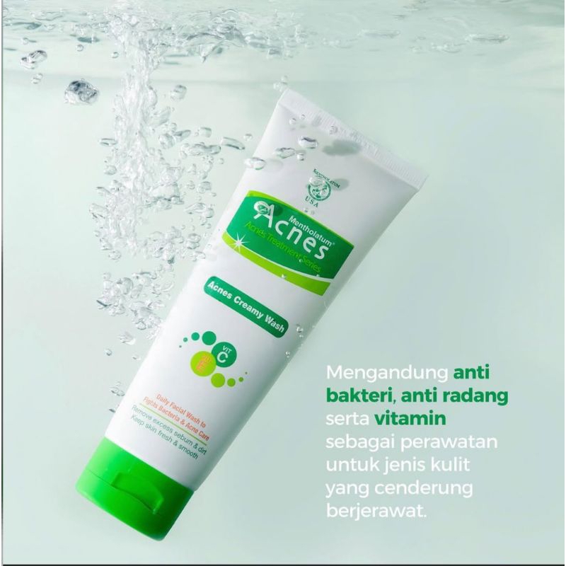 acnes creamy wash 50gr // acnes creamy wash 100gr // sabun cuci muka acnes creamy wash (by rohto) (1
