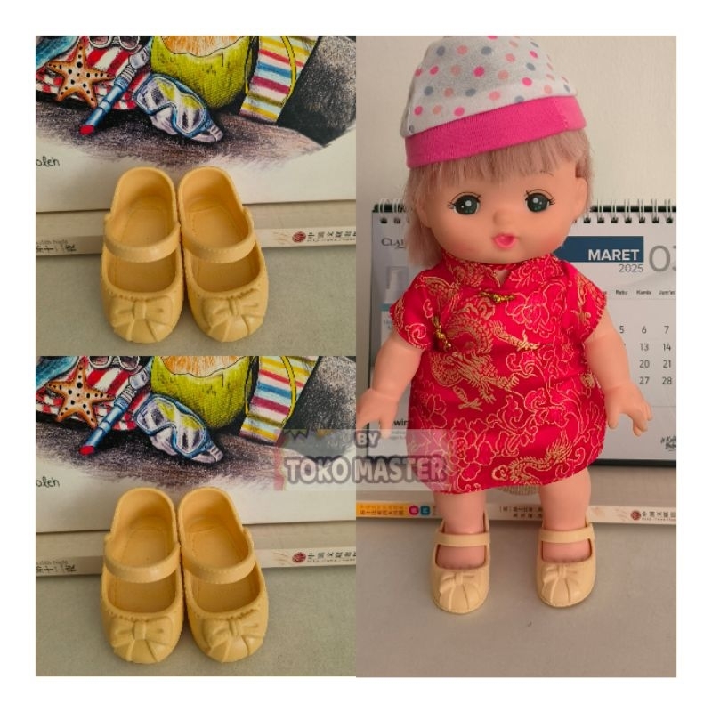 Sepatu shoe boneka mellchan mell Disney animator doll merah  boneka ori asli original