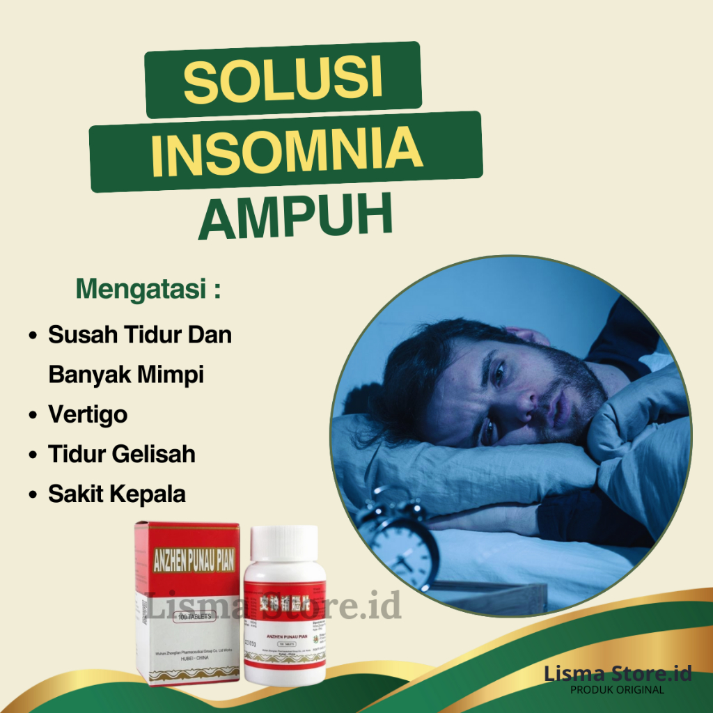 Herbal Cina Anzhen Punau Pian Obat Insomnia , Sulit Tidur , Vertigo , Sakit Kepala Menahun Pusing Be