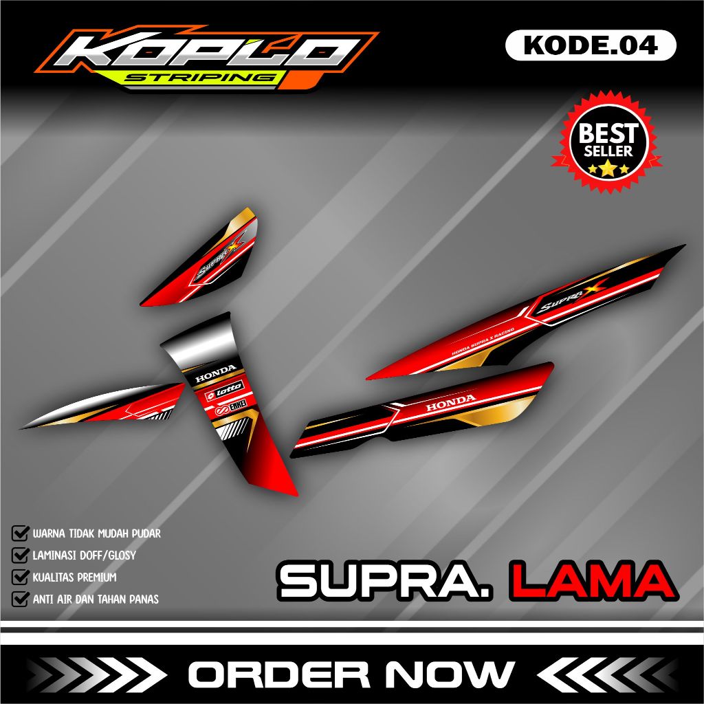 ( Terbaru ) Stiker Striping Supra Lama 100 / Supra X Lama / Supra 110 / Supra Fit Lama / Stiker Supr