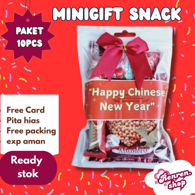 

Paket 10 pcs - Mini gift snack hampers snack murah (MERAH)