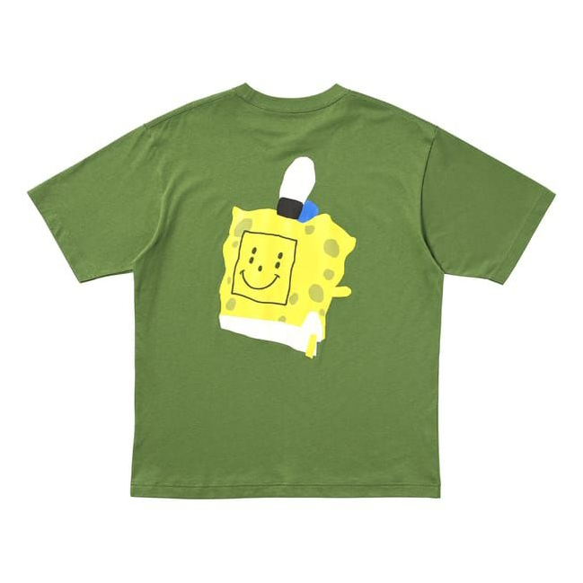 Kaos Uniqlo X Spongebob | Tee T-Shirt UT 2024 Kode 03 - Hijau Lumut