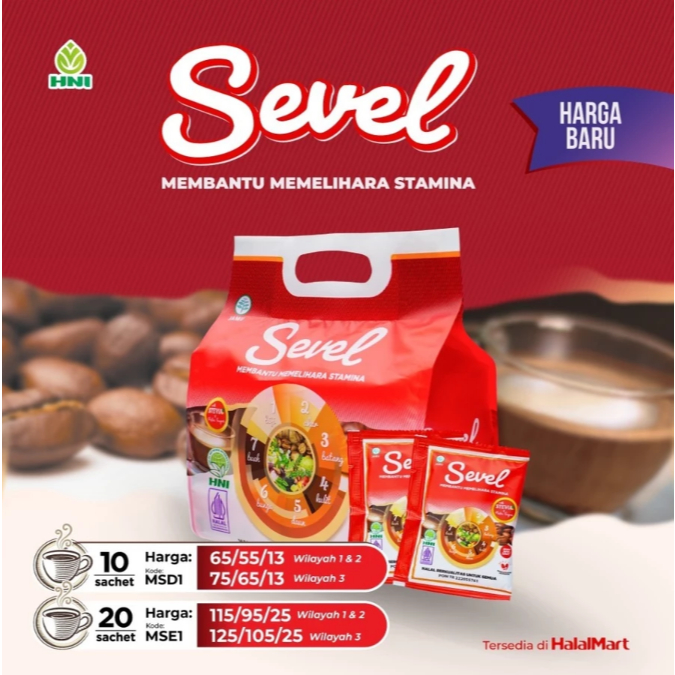 

Kopi Sevel Elemen 10 Saset | Kopi Herbal 7 Elemen | Kopi Sevel Per Pouch 10 Sachet