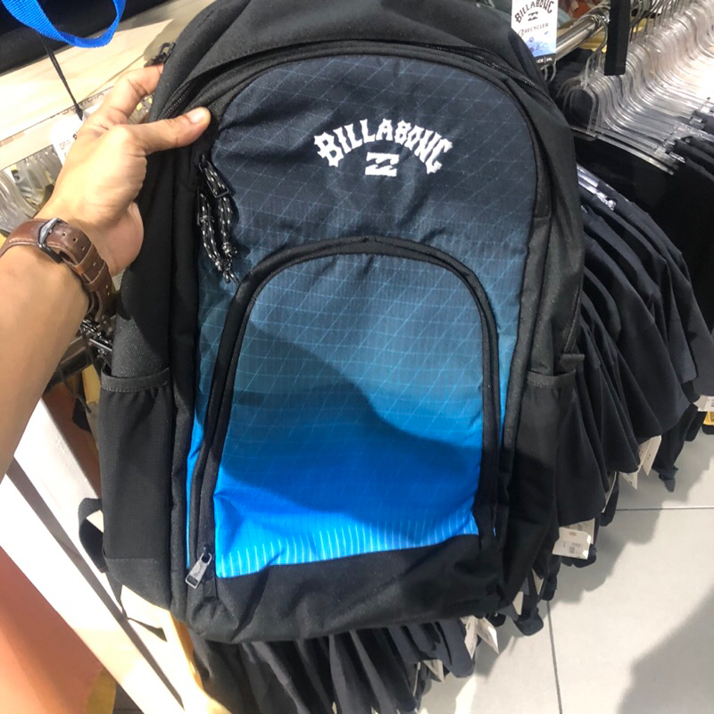 tas pria billabong original command backpack neon blue ransel new