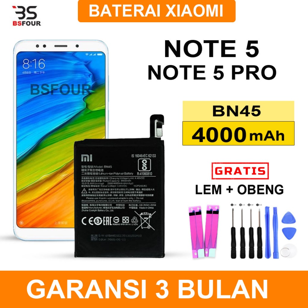 BATERAI BATRE XIAOMI REDMI NOTE 5 / NOTE 5 PRO BN45 ORIGINAL