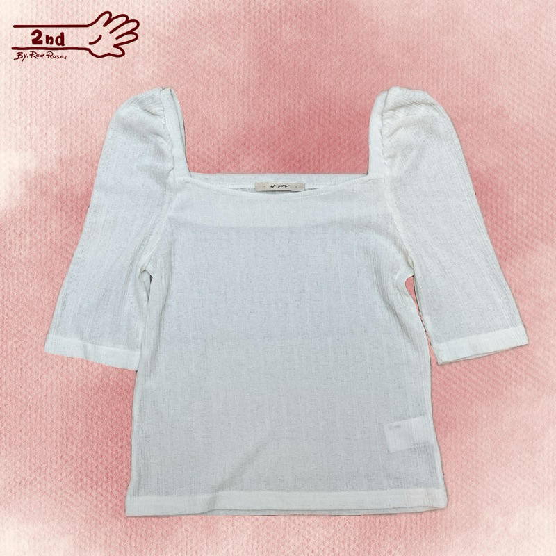 (Preloved) Square neck white top