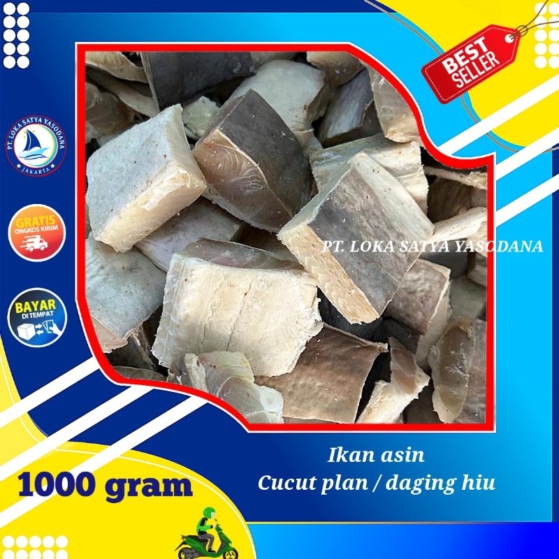 

ikan asin cucut plan / daging hiu super 1000gram / 1 kg
