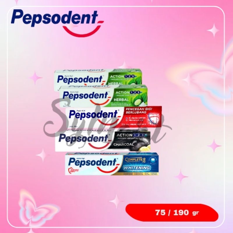 PASTA GIGI PEPSODENT PENCEGAH GIGI BERLUBANG 75/190 gr | PEPSODENT WHITENING | PEPSODENT HERBAL | PE