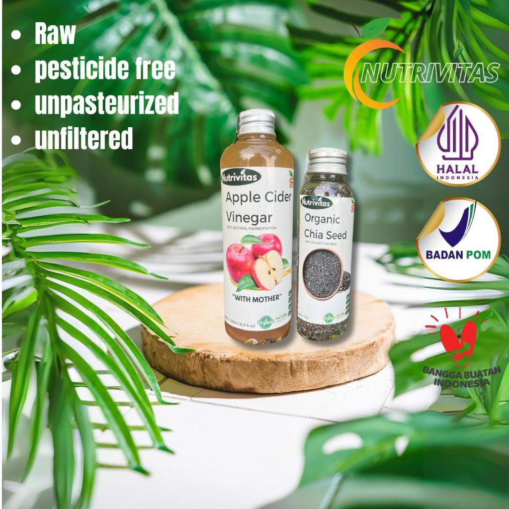 

Nutrivitas Paket Hemat Cuka Apel With Mother 250 ml,Chia Seed 70 g