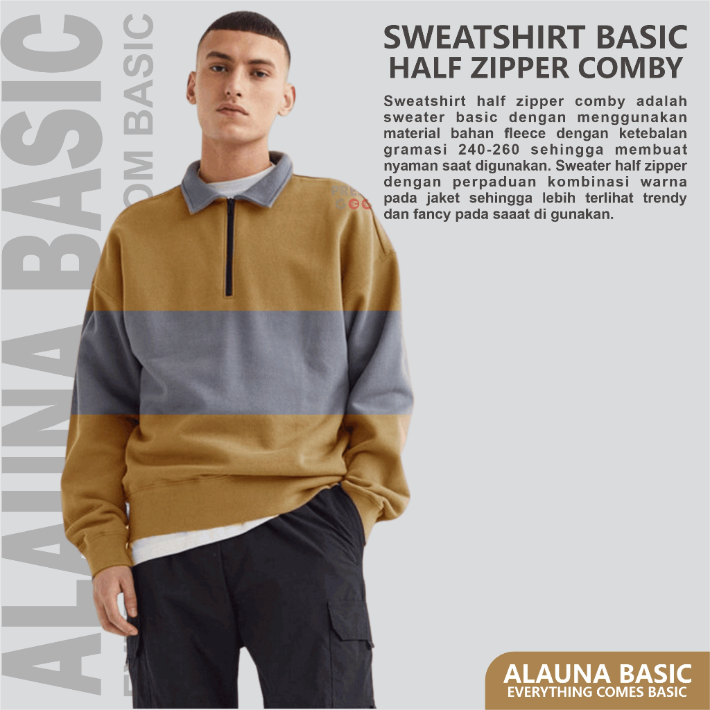 Half Zipper Pria Comby | Half Zip Sweater | Half Zipper Sweater | Sweater Half Zipper Pria