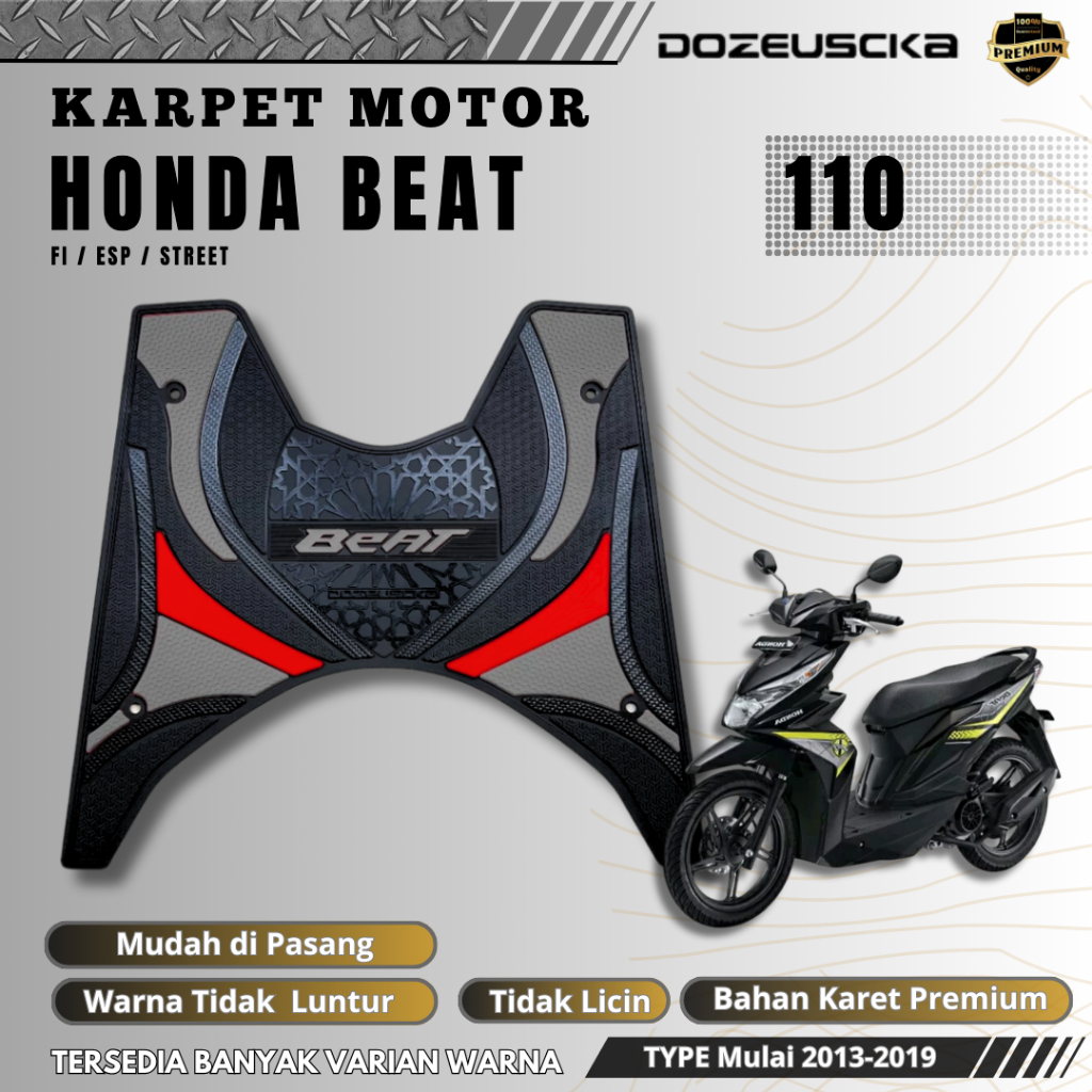 KARPET ALAS KAKI BEAT 2013-2019 PIJAKAN ALAS KAKI MOTOR BEAT AKSESORIS VARIASI MOTOR HONDA BEAT